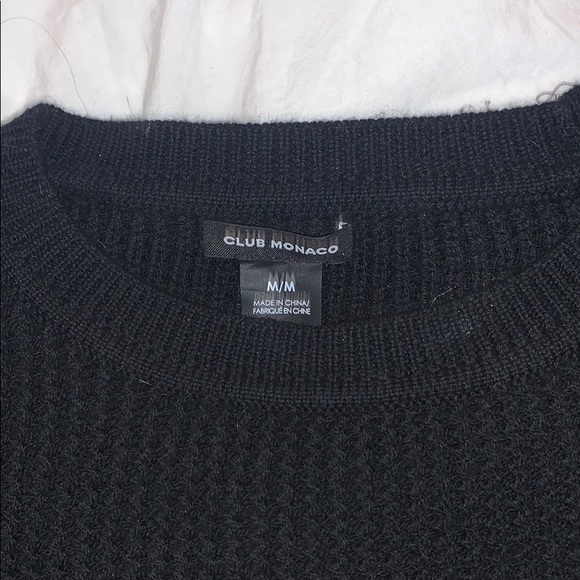 Club Monaco Black Fringe Sweater - Picture 3 of 6